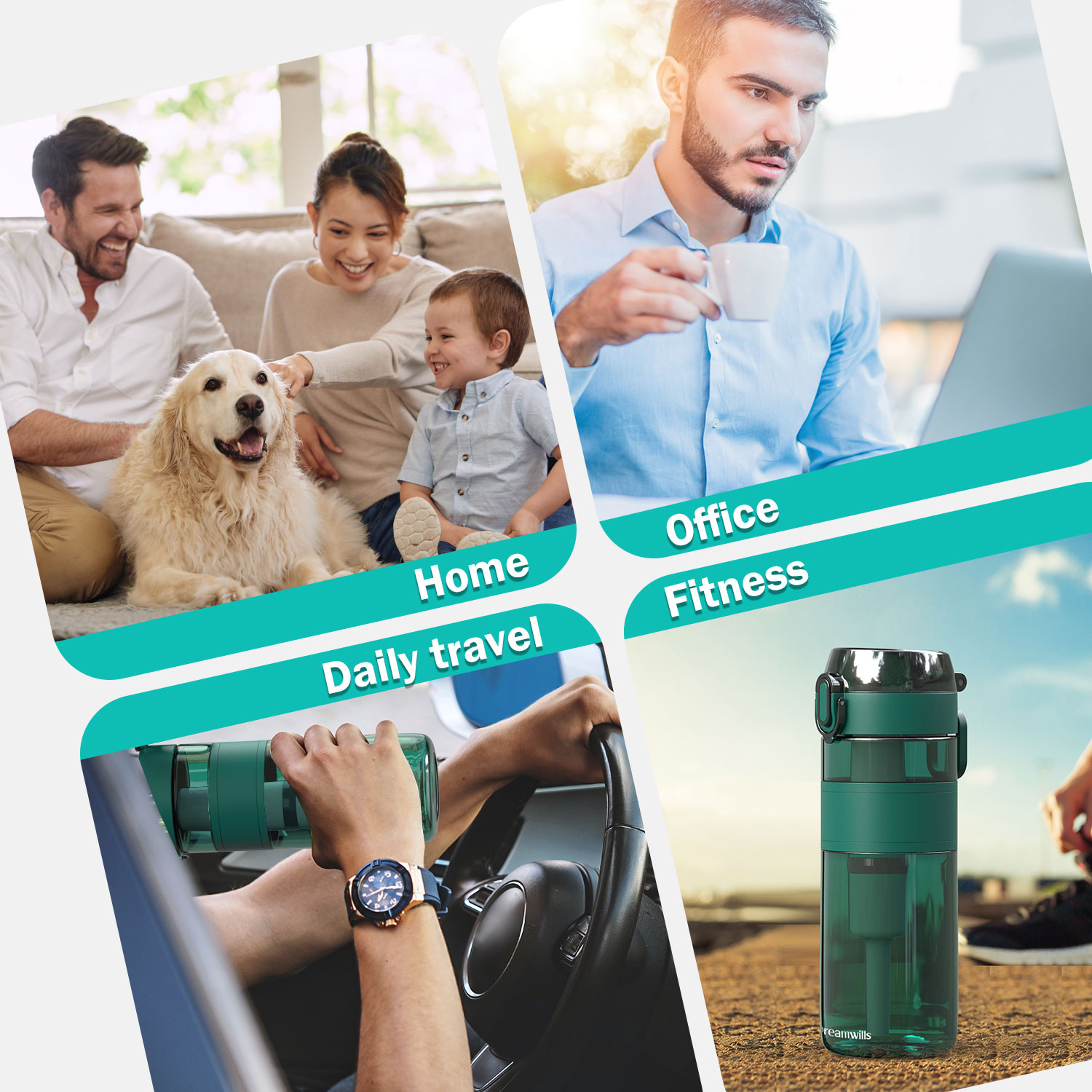 Filter Water Purifier Bottles BPA-Free Reusable for Hiking Camping Travel Direct Drinking