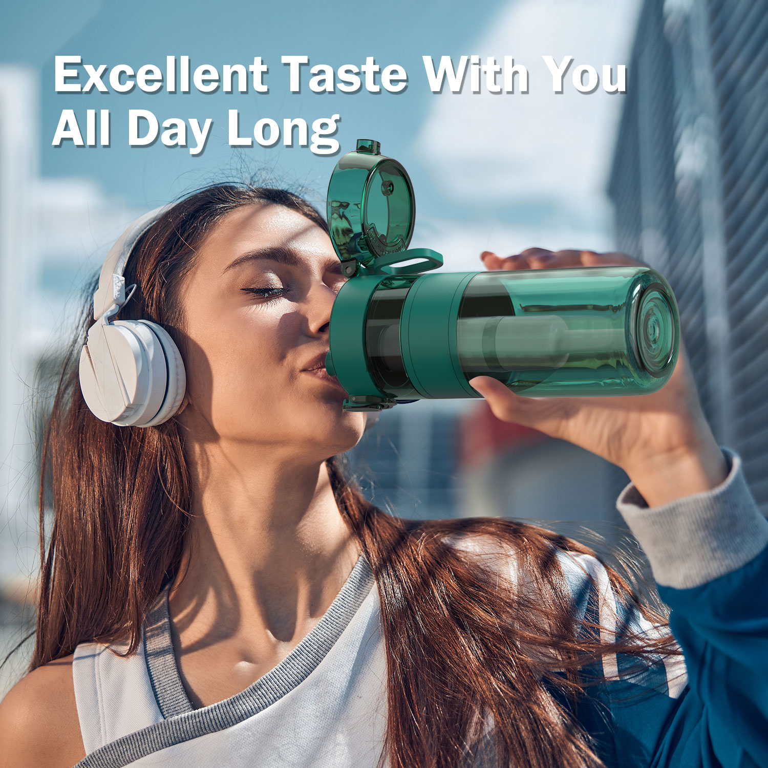 Filter Water Purifier Bottles BPA-Free Reusable for Hiking Camping Travel Direct Drinking