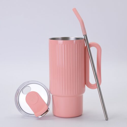 Leakproof Stainless Steel Vacuum Insulated Drinking Travel Mug 40oz Tumbler with Handle