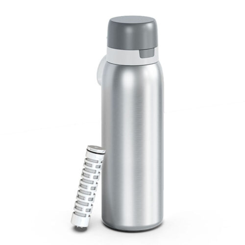 Stainless Steel Insulated Water Bottle With Filter Improves Taste for Hiking Travel