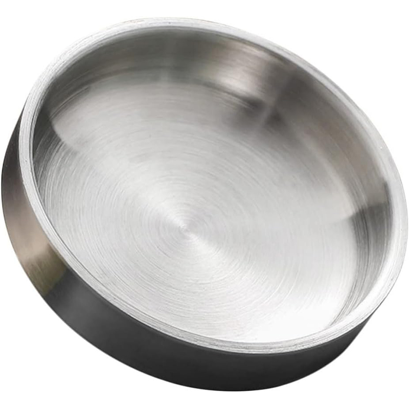 Stainless Steel Korean Kimchi Dish Double Layer Insulated Seasoning Plate for Dipping Sauces
