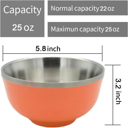 Wholesale Double Wall Insulated Salad Bowl Stainless Steel for Hot and Cold Food Cereal Soup