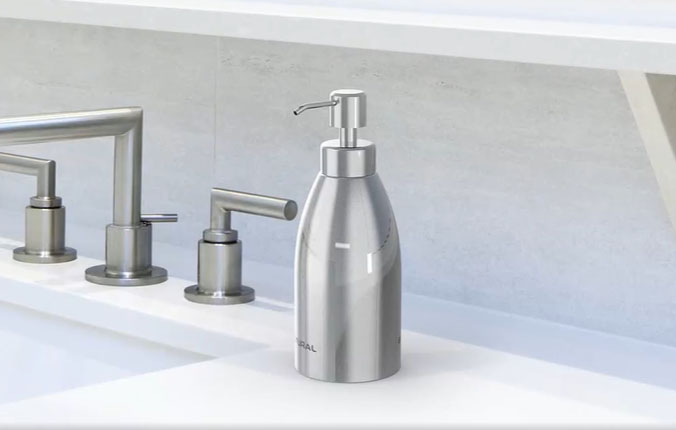 BEAUTURAL Stainless Steel Countertop Soap Dispenser