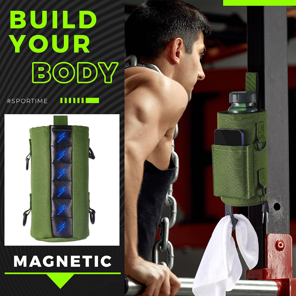 Outdoor Waterproof Hiking Sports Gym Crossbody Shoulder Magnetic Water Bottle Holder Sling Bag
