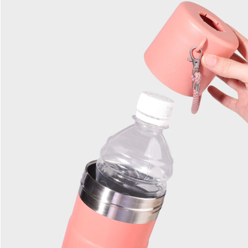 Portable Double Wall Beer Can Cooler Stainless Steel Insulated Cooling Jar with Rope