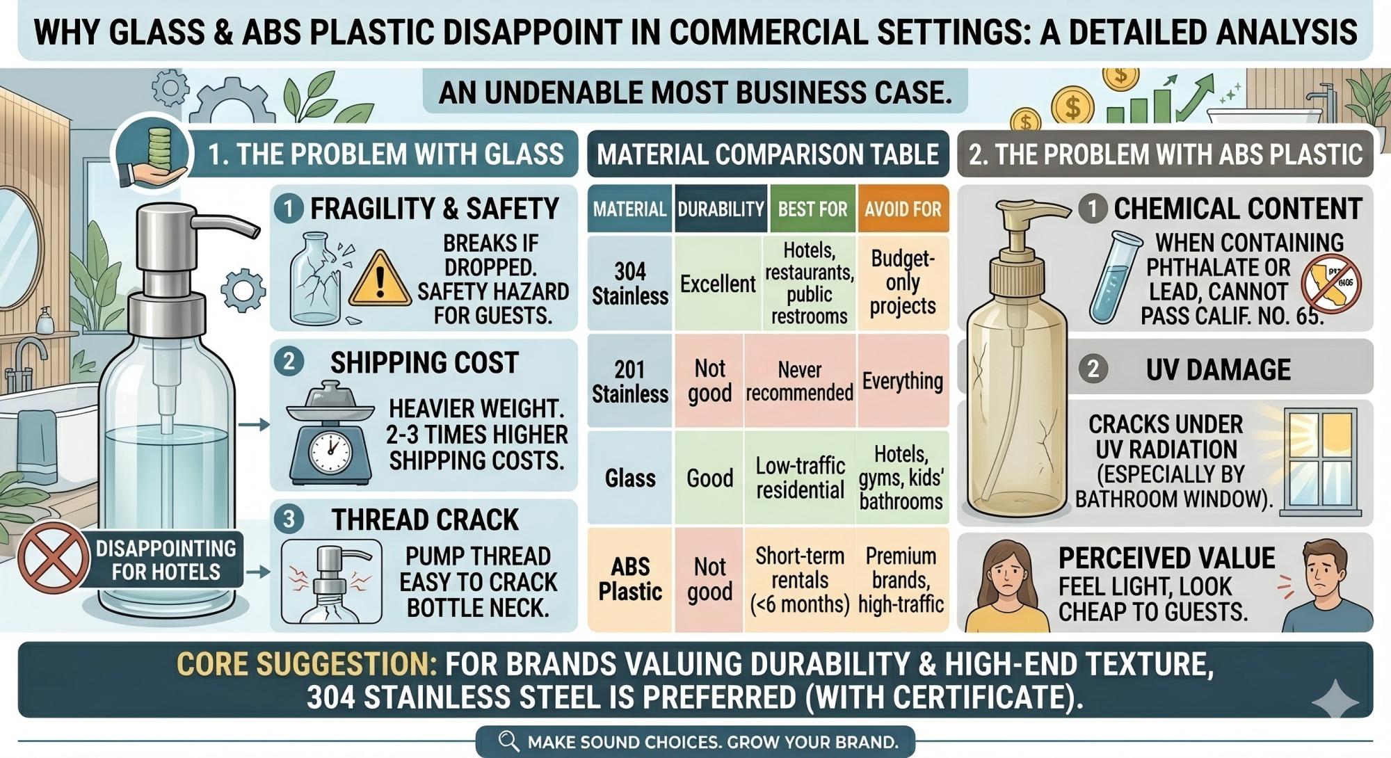 Why Glass and ABS Plastic Often Disappoint in Commercial Settings Why Glass and ABS Plastic Often Disappoint in Commercial Settings