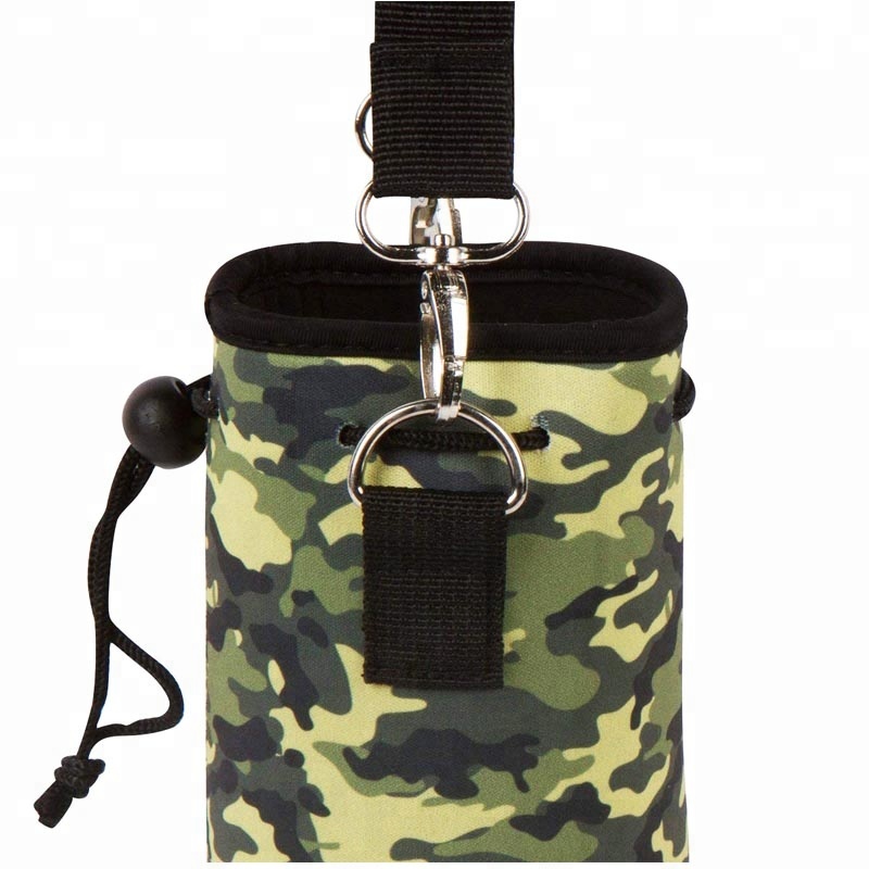 Custom Designed Neoprene Shoulder Carry Pouch for Water Bottles with Cup Covers