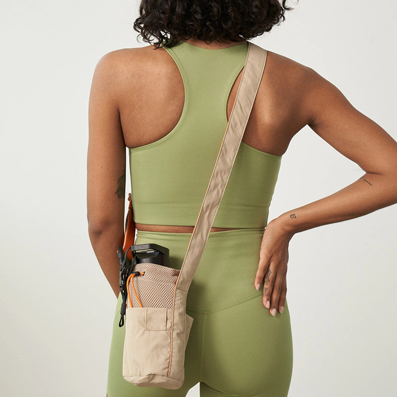 Custom Logo Waterproof Gym Sport Shoulder Nylon Crossbody Water Bottle Holder Sling Bag