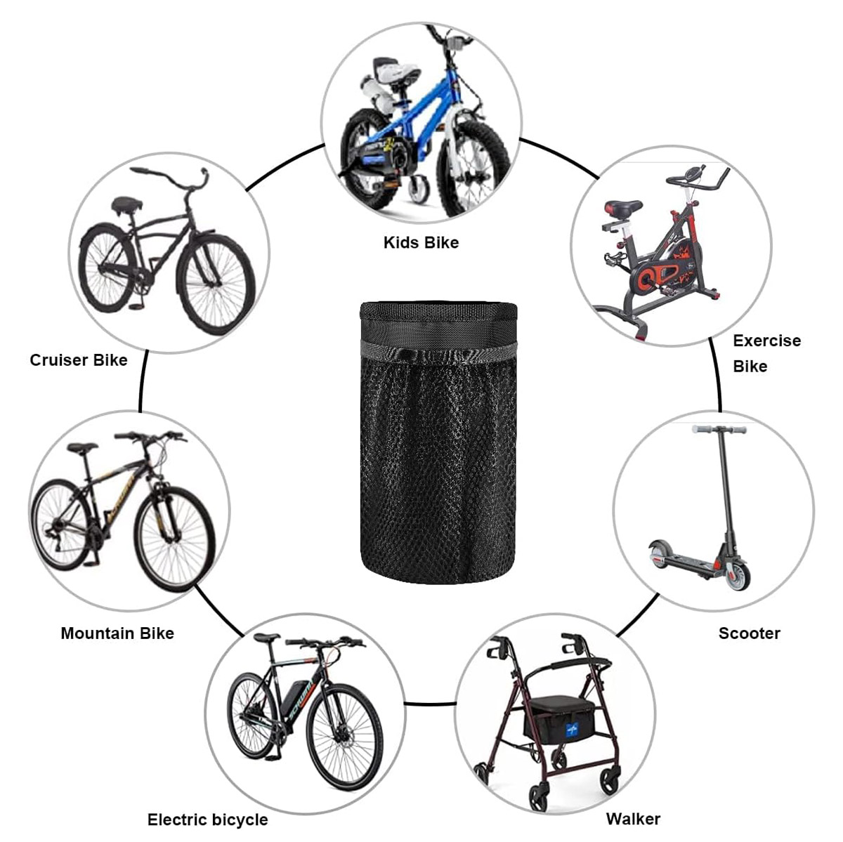 Custom Nylon Waterproof Bicycle Bike Handlebar Water Bottle Holder Insulated Cooler Bag