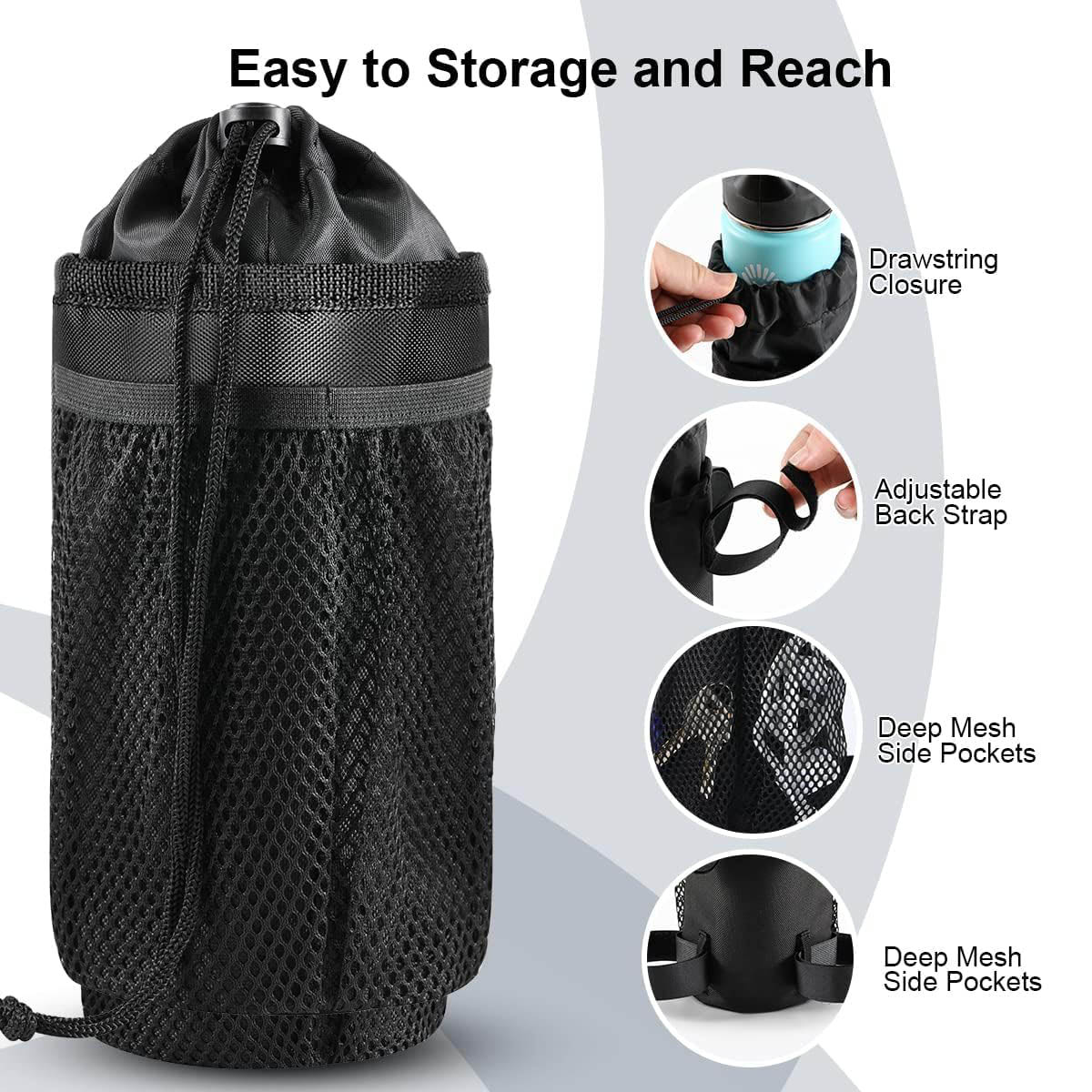 Custom Nylon Waterproof Bicycle Bike Handlebar Water Bottle Holder Insulated Cooler Bag