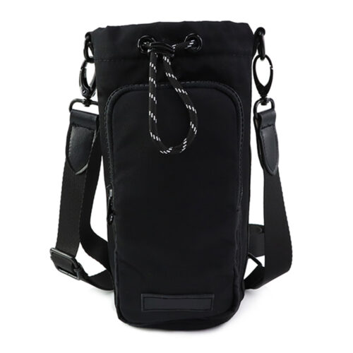 Custom Waterproof Sport Crossbody Water Bottle Sling Carrier Nylon Bag With Strap
