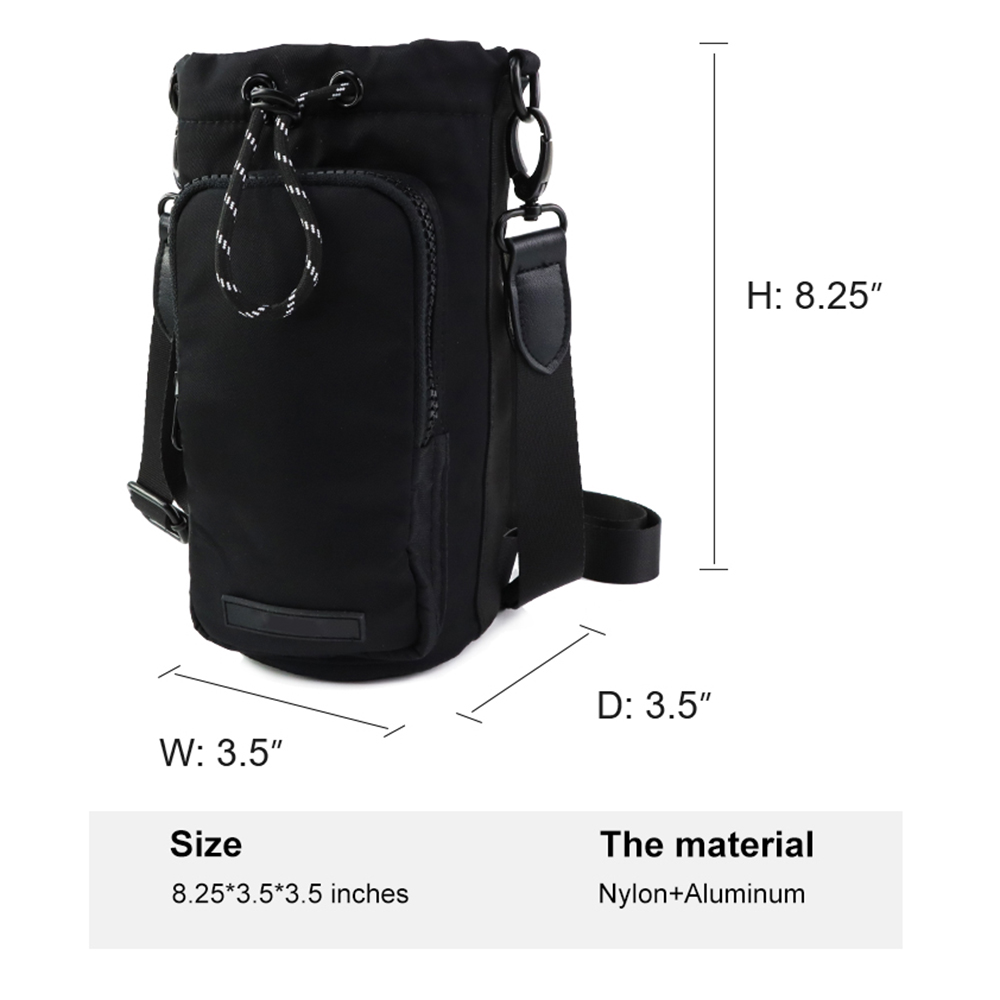 Custom Waterproof Sport Crossbody Water Bottle Sling Carrier Nylon Bag With Strap