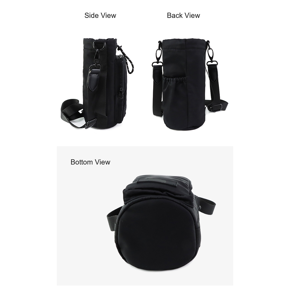 Custom Waterproof Sport Crossbody Water Bottle Sling Carrier Nylon Bag With Strap