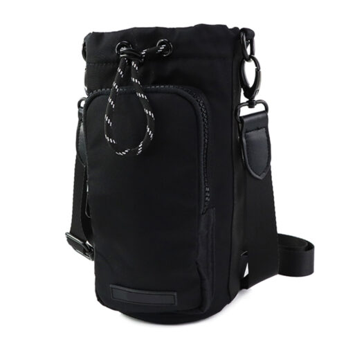 Custom Waterproof Sport Crossbody Water Bottle Sling Carrier Nylon Bag With Strap