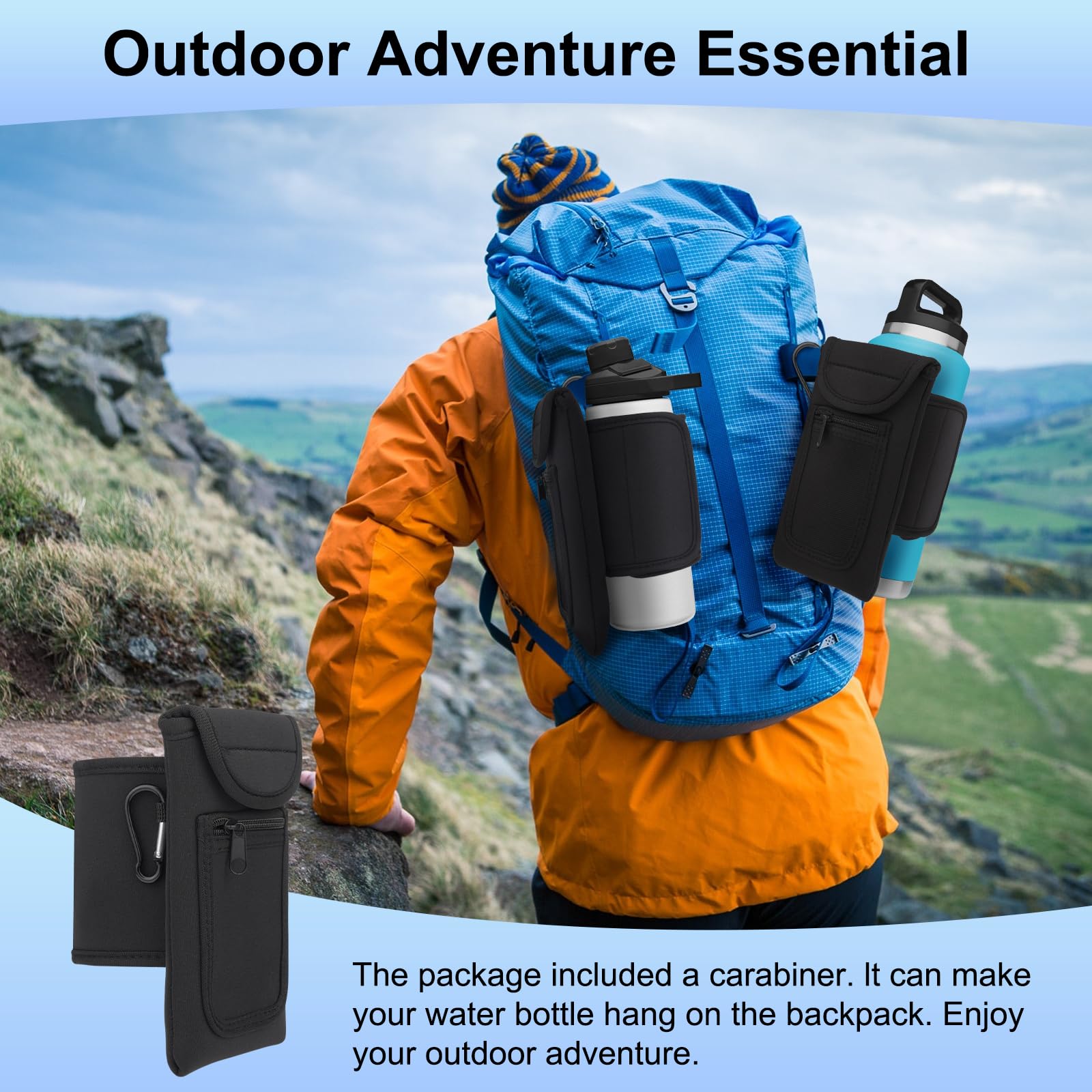 Multipurpose Outdoor Waterproof Sports Gym Magnetic Phone Holder Insulated Water Bottle Bag