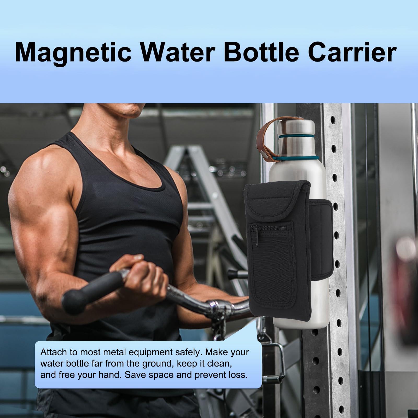 Multipurpose Outdoor Waterproof Sports Gym Magnetic Phone Holder Insulated Water Bottle Bag