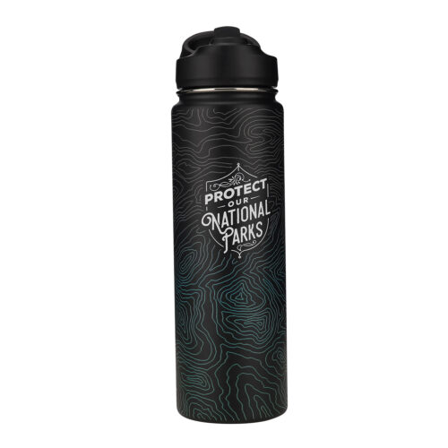 Protect Our National Parks Water Bottle with Straw Cap 24oz Insulated Custom 3D printing