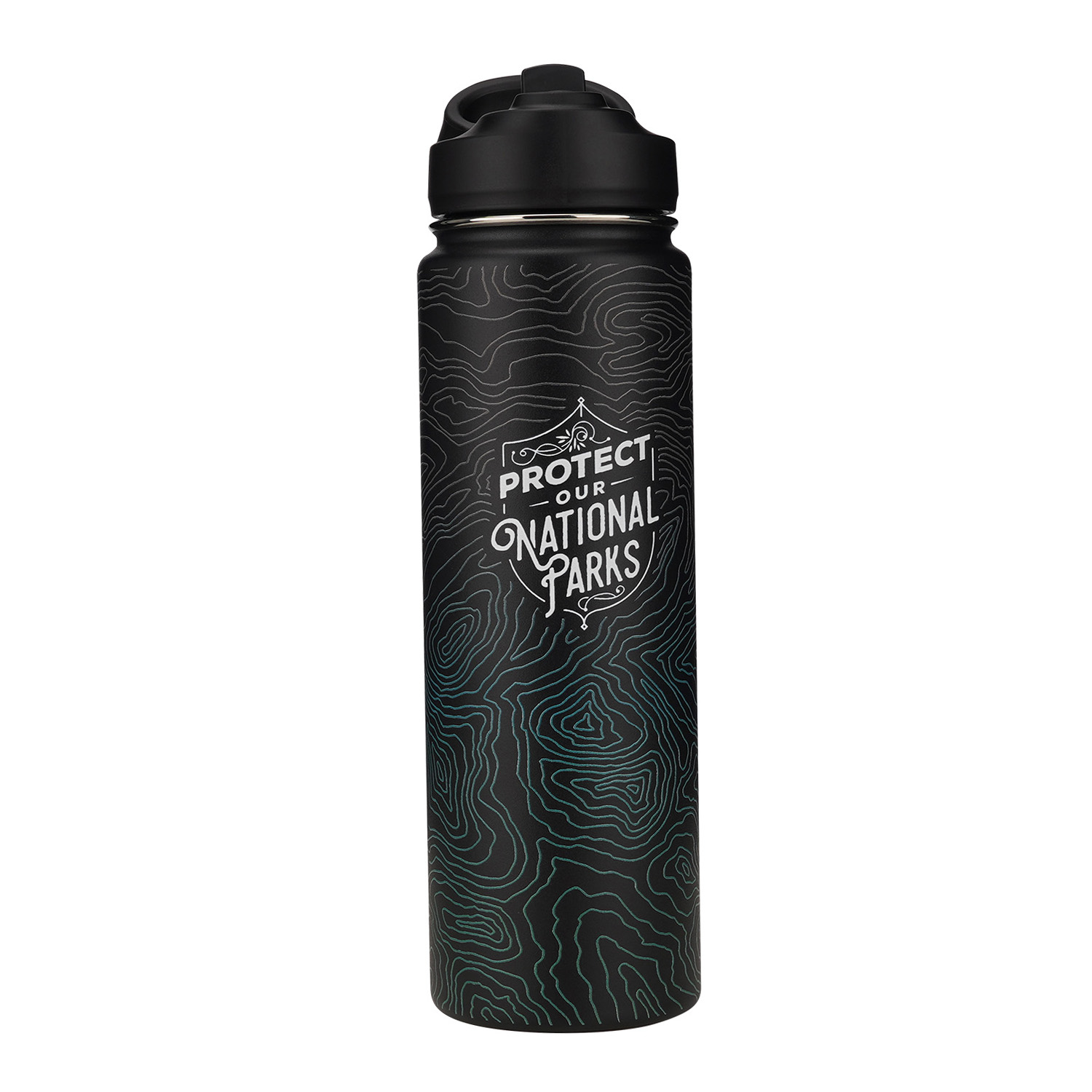 Protect Our National Parks Water Bottle with Straw Cap 24oz Insulated Custom 3D printing
