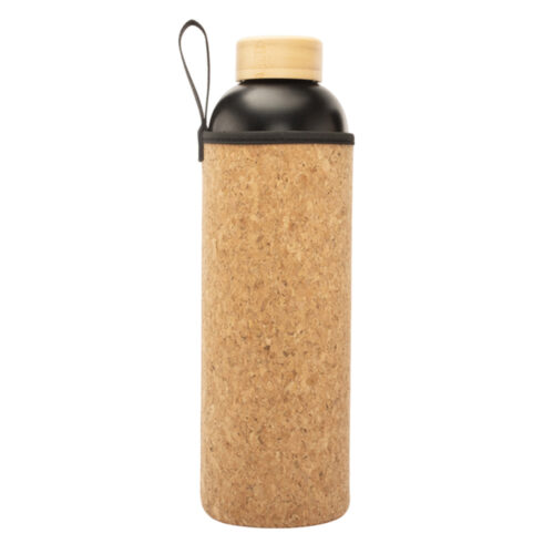 20oz 34oz Stainless Steel Vacuum Flask Sauna Water Bottle with Wood Cap and Insulated Neoprene Cork Sleeve