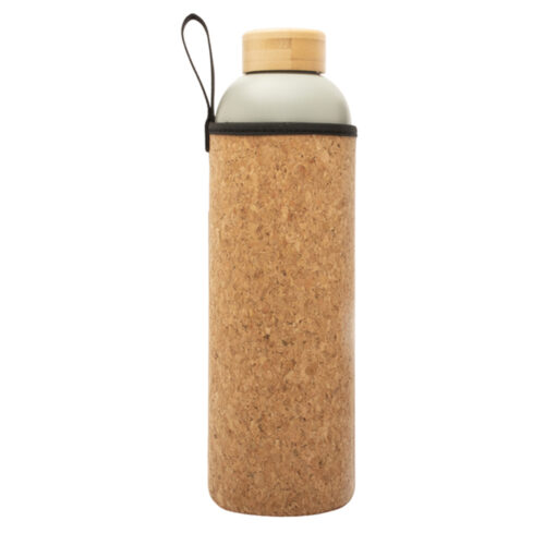 20oz 34oz Stainless Steel Vacuum Flask Sauna Water Bottle with Wood Cap and Insulated Neoprene Cork Sleeve