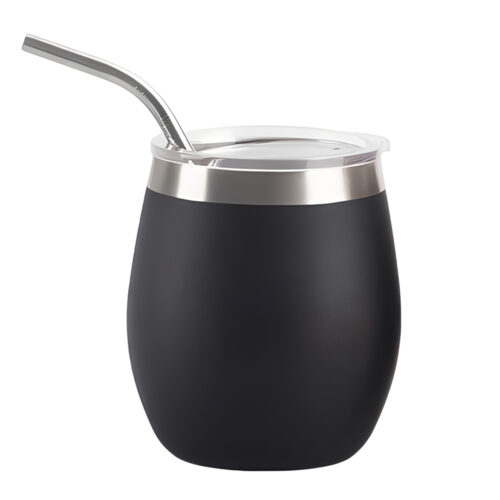 8oz Yerba Mate Tea Gourd Cups Custom Logo Color Double Wall Stainless Steel Straw