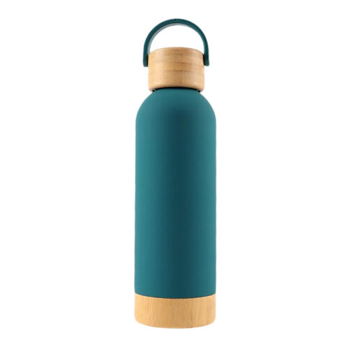Creative New Stainless Steel Insulated Bottle with Bamboo Lid & Bottom Home Outdoor Travel Coffee Cola Mug