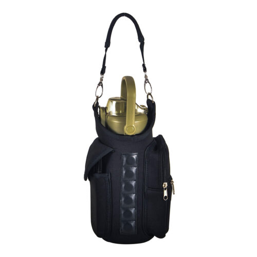 Custom Polyester Multipurpose Waterproof Sport Crossbody Gym Magnetic Water Bottle Holder Bag