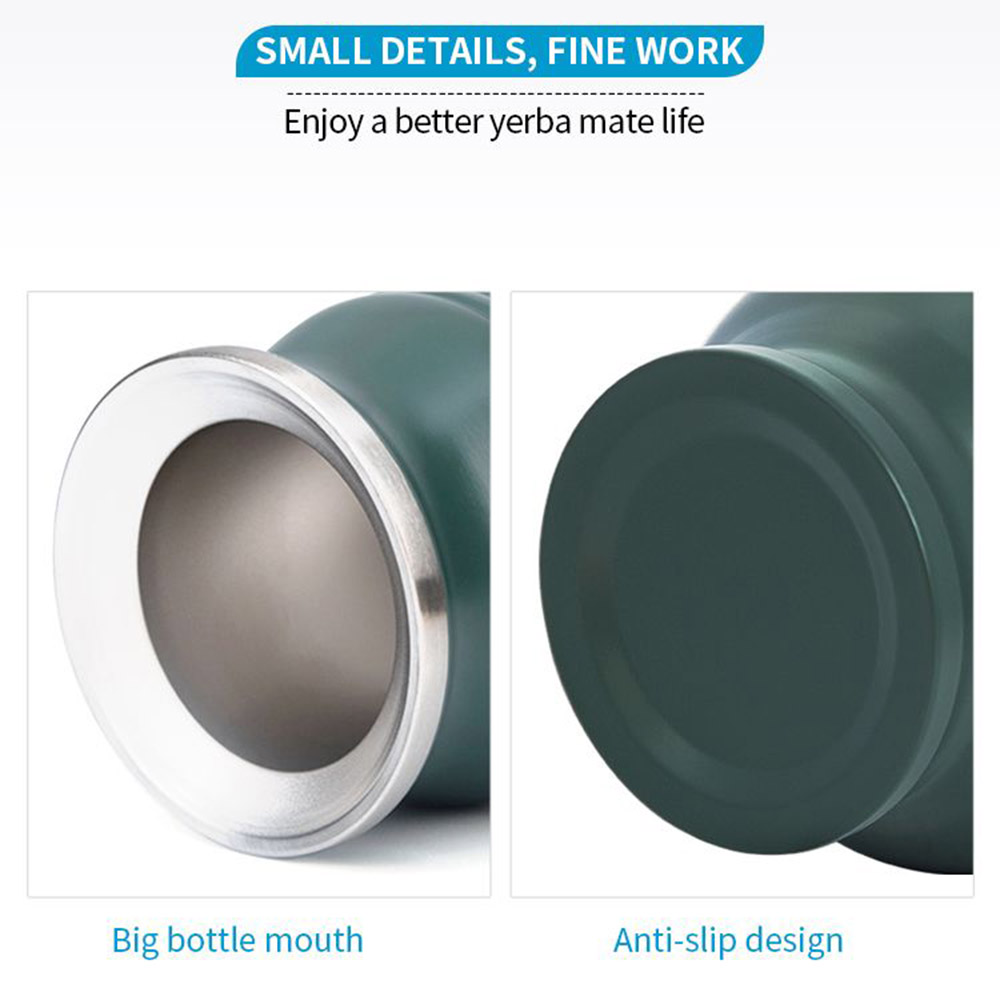 Custom Stainless Steel Yerba Mate Cup Bombilla Gourd Set Double Walled Tumbler With Straw and Cleaning Brush