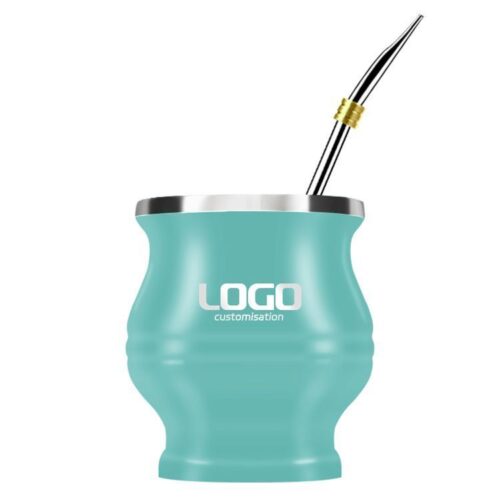 Custom Stainless Steel Yerba Mate Cup Bombilla Gourd Set Double Walled Tumbler With Straw and Cleaning Brush