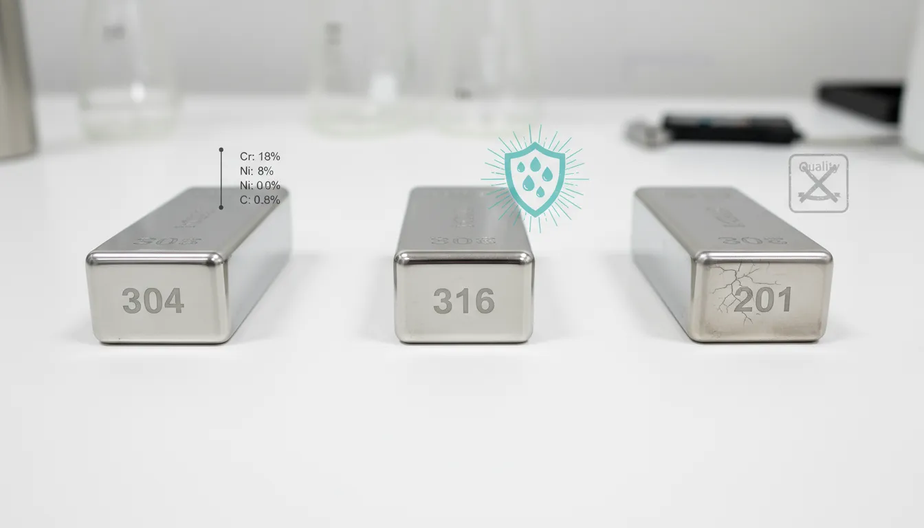 Differences Between 201, 304, and 316 Stainless Steel