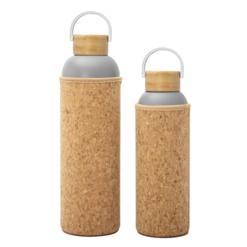 Hot Sauna Water Bottle 20oz 34oz Stainless Steel Flask with Neoprene Insulated Cork Sleeve