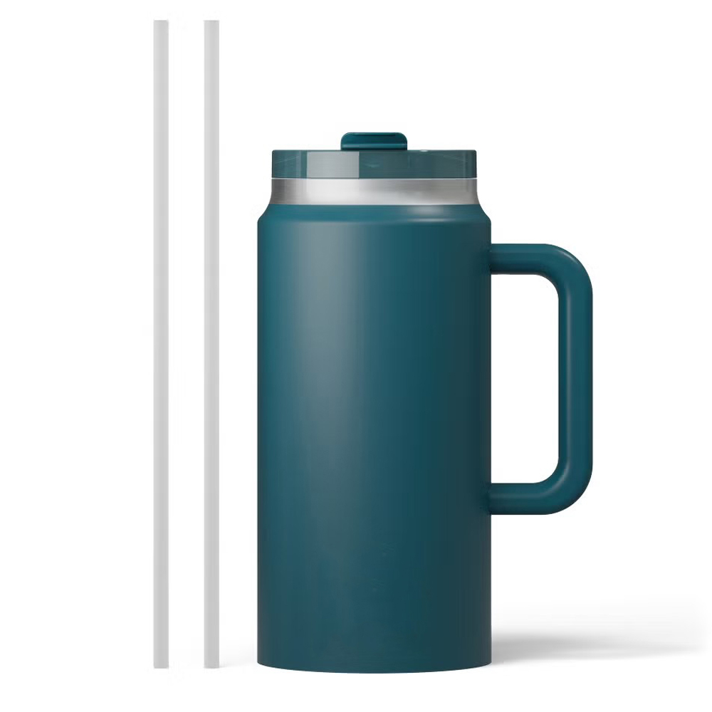Wholesale Large Capacity Custom Double Wall Stainless Steel Vacuum Insulated Tumbler With Handle and Straw