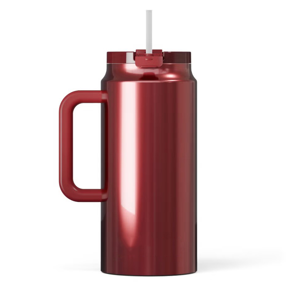 Wholesale Large Capacity Custom Double Wall Stainless Steel Vacuum Insulated Tumbler With Handle and Straw