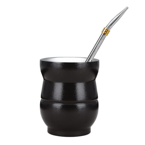 Wholesale Modern South American Design Stainless Steel Tea Mug Vacuum-Insulated Yerba Mate Cup with Bombilla Straw for Coffee