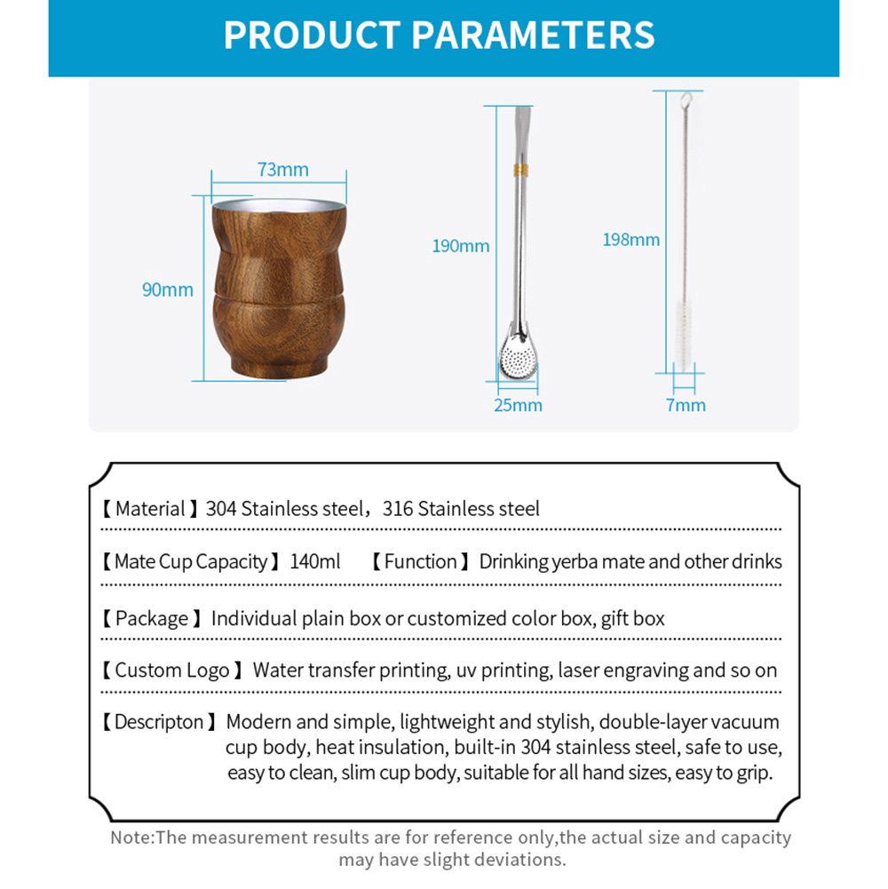 Wholesale Modern South American Design Stainless Steel Tea Mug Vacuum-Insulated Yerba Mate Cup with Bombilla Straw for Coffee