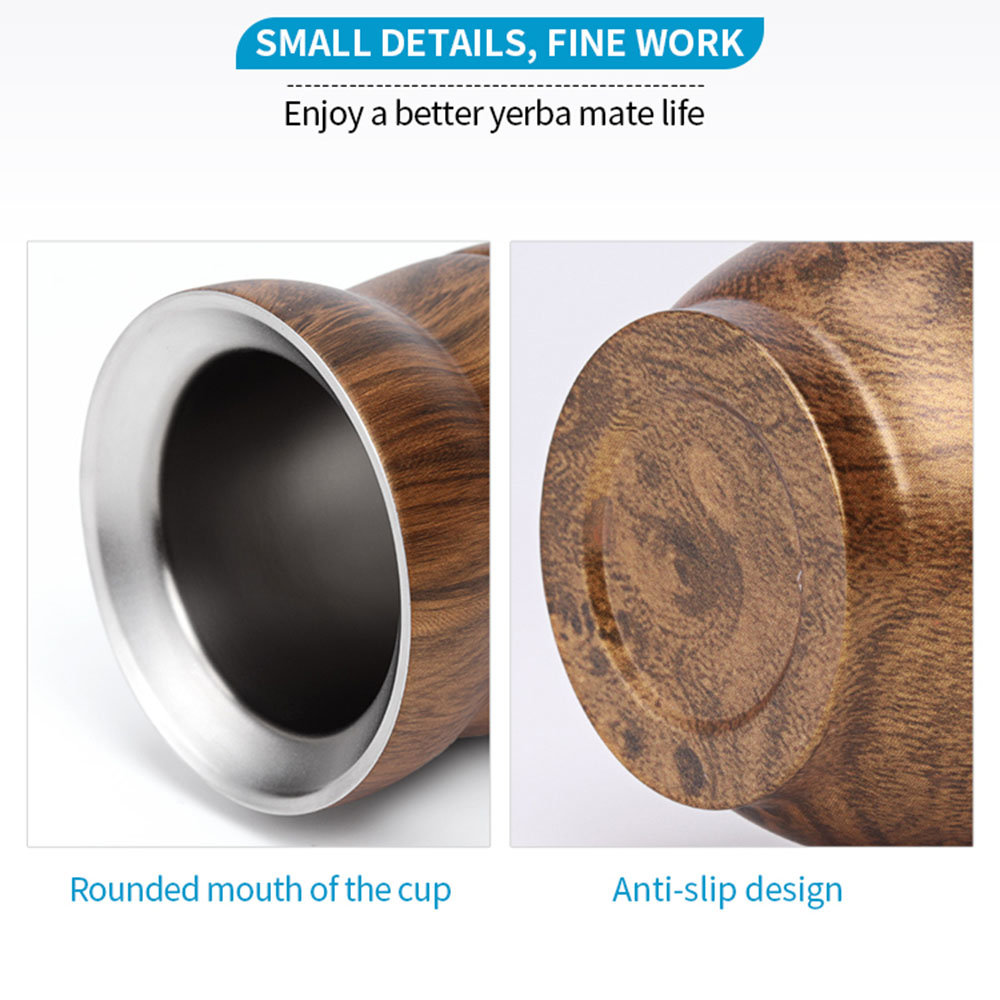 Wholesale Modern South American Design Stainless Steel Tea Mug Vacuum-Insulated Yerba Mate Cup with Bombilla Straw for Coffee