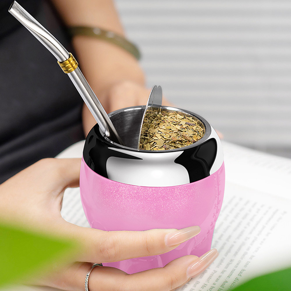 Wholesale Stainless Steel Yerba Mate Drinking Cup Reusable Coffee Mugs Set Gift for Office Outdoor Tour