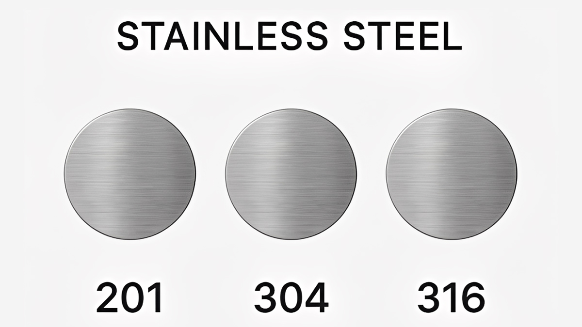 difference between stainless steel 201, 304 and 316