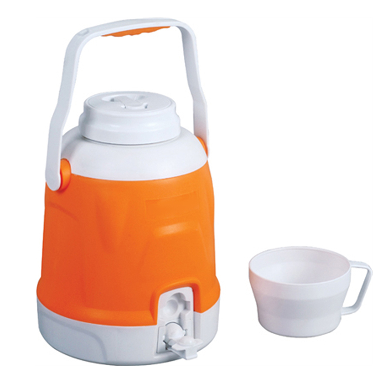 5.3QT Portable Round Water Cooler Jug with Handle 1.3 Gallon Foldable Straw Top Cup Lid Beverage Ice Bucket 5L