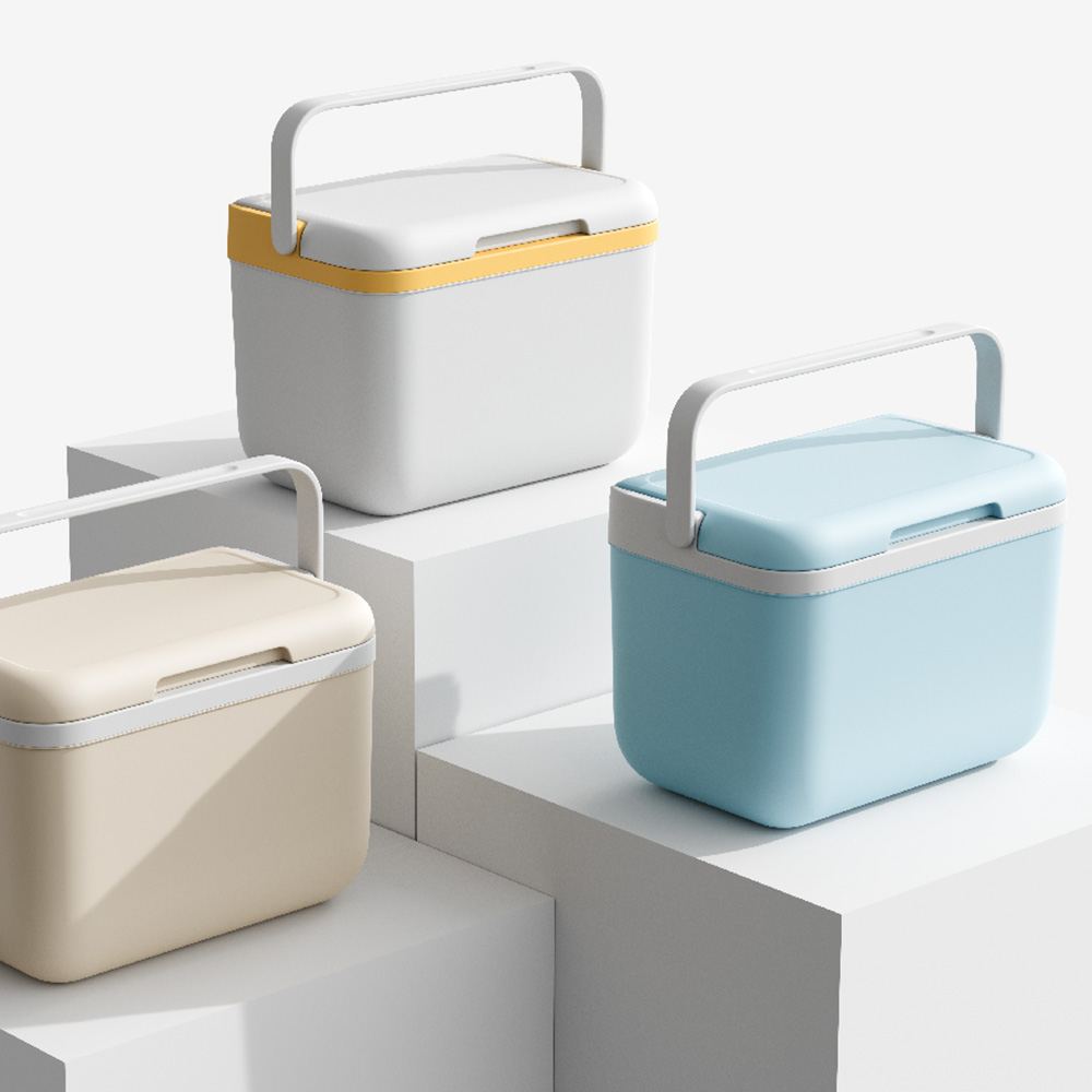6.3QT Color Blocked Mini Customizable Commercial Gift Insulated Cooler Box with Plastic Handle 6L
