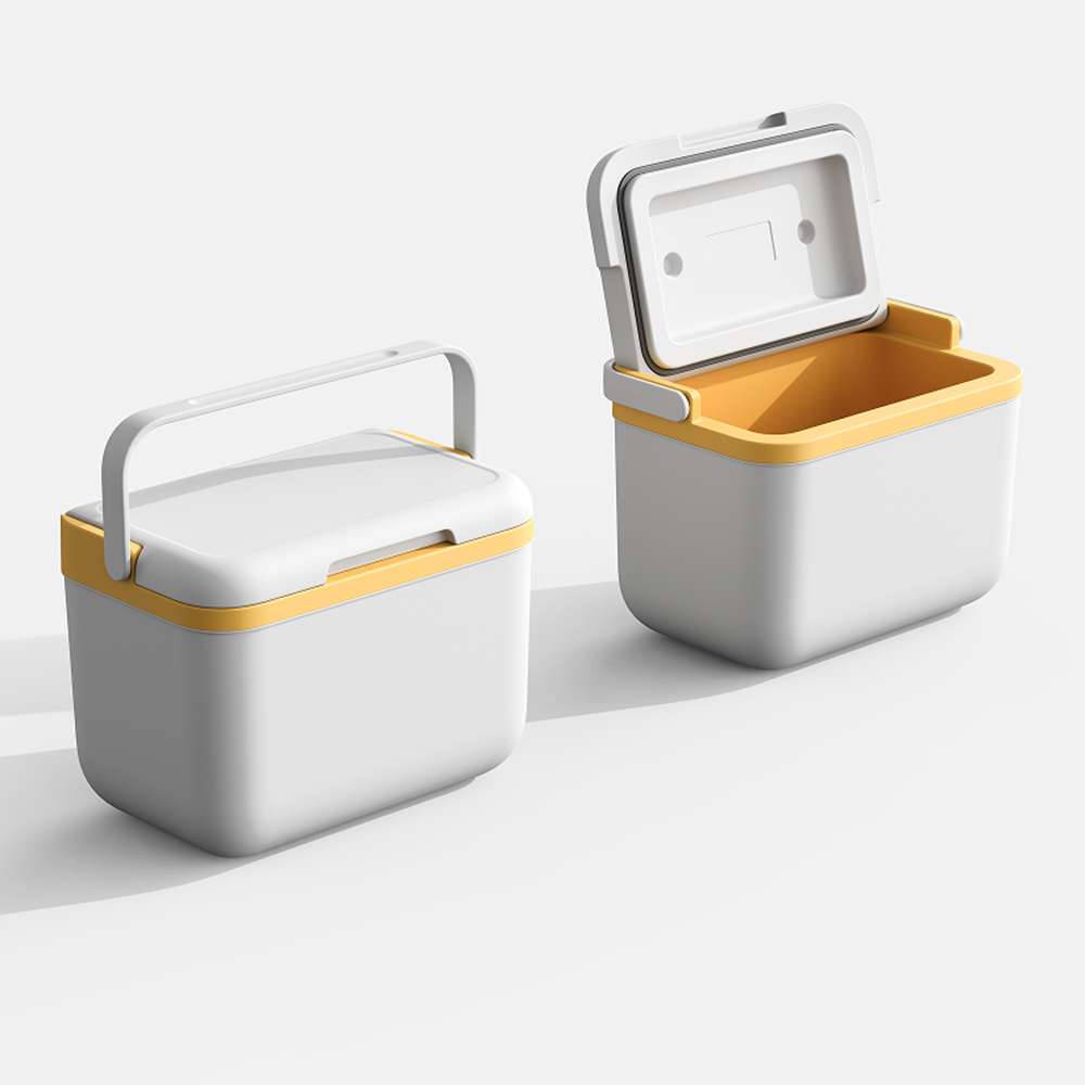 6.3QT Color Blocked Mini Customizable Commercial Gift Insulated Cooler Box with Plastic Handle 6L