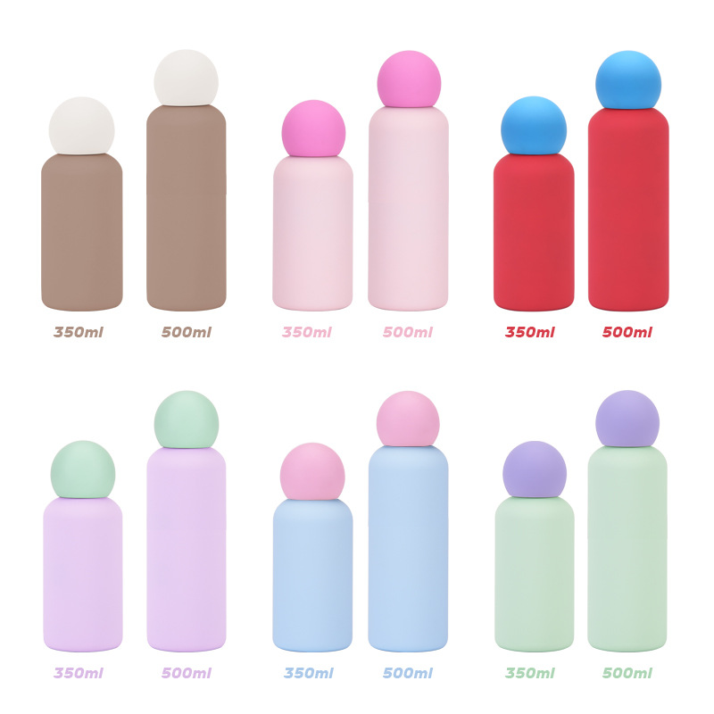 Round Lid Water Bottle 500ml Double Walled Insulation Stainless Steel Australian Style