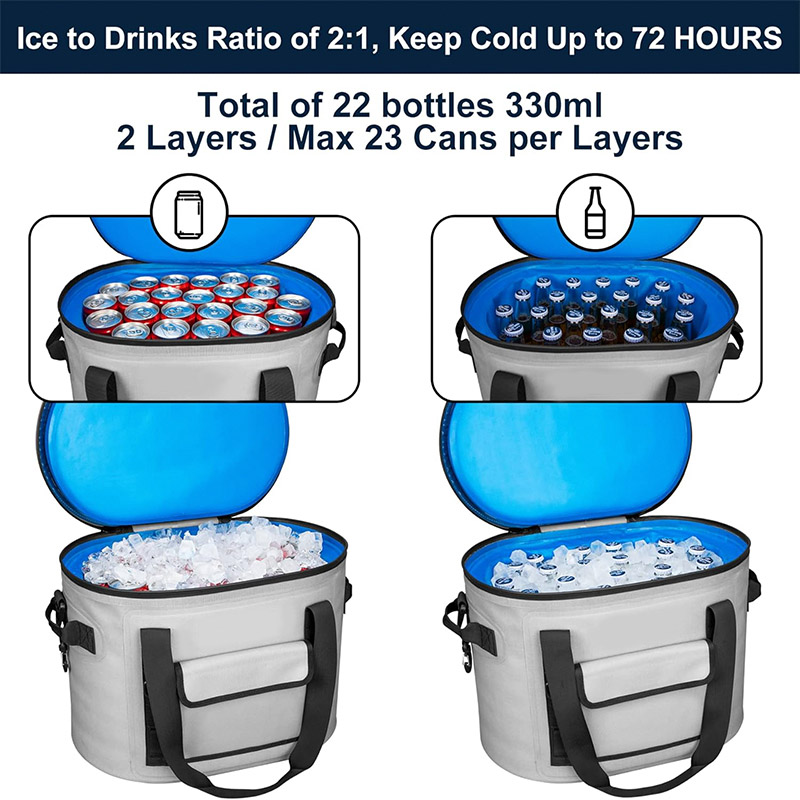 17QT30-Cans TPU Waterproof Insulated Cooler Bag Heavy Duty Large Capacity Thermal Tote