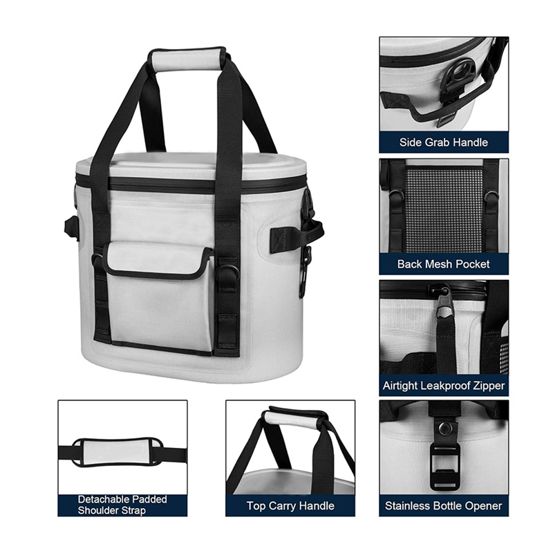 17QT30-Cans TPU Waterproof Insulated Cooler Bag Heavy Duty Large Capacity Thermal Tote