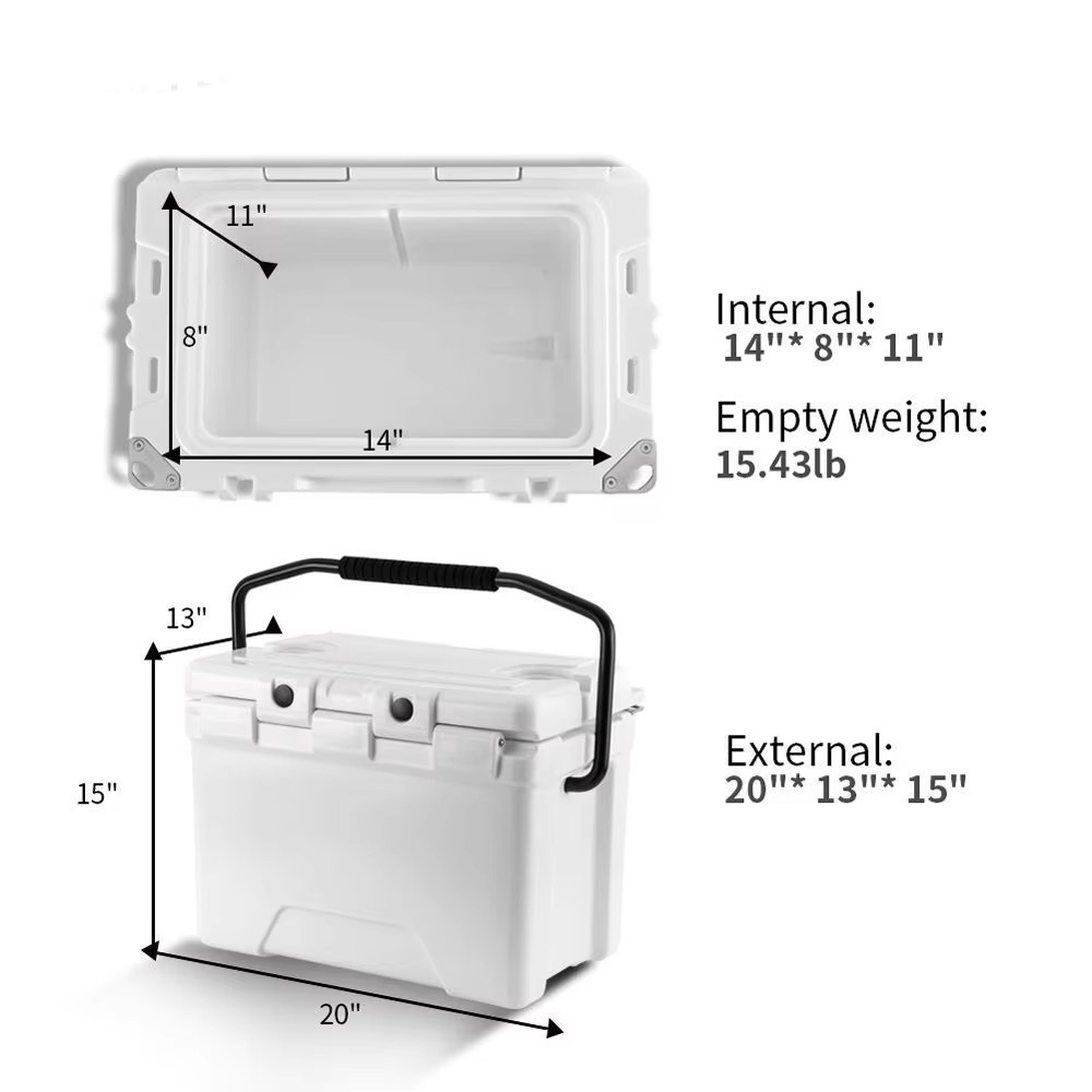 25QT Water Proof Cooler Box 23.66L Rotomolded Ice Chest LLDPE Food Grade CBX025C027 - Image 2