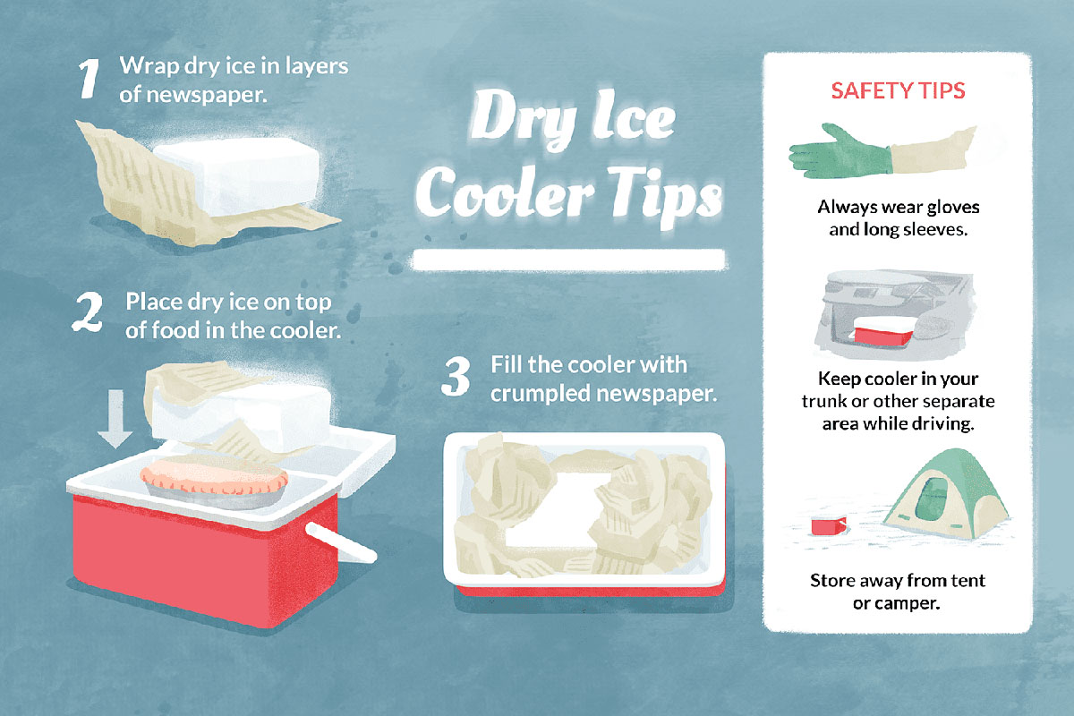 how to use dry ice in a cooler
