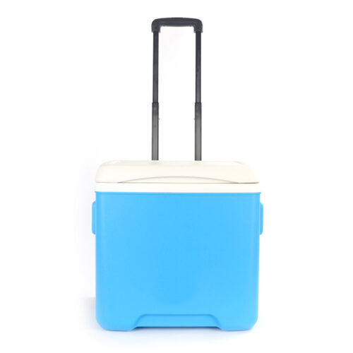 31.7QT Custom Logo Ice Chest Vaccine Carrier Hard Cooler Box with Wheels and Tie Rods 30L