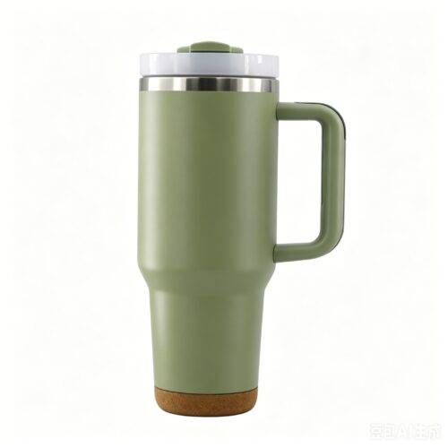 40oz 304 Stainless Steel Vacuum Car Tumbler Water Bottle with Cork Bottom Portable customization