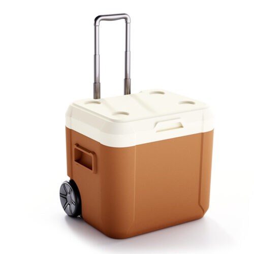 55QT Insulated Large Portable Plastic Cooler Box Cold Chain Transportation with Wheels 52L