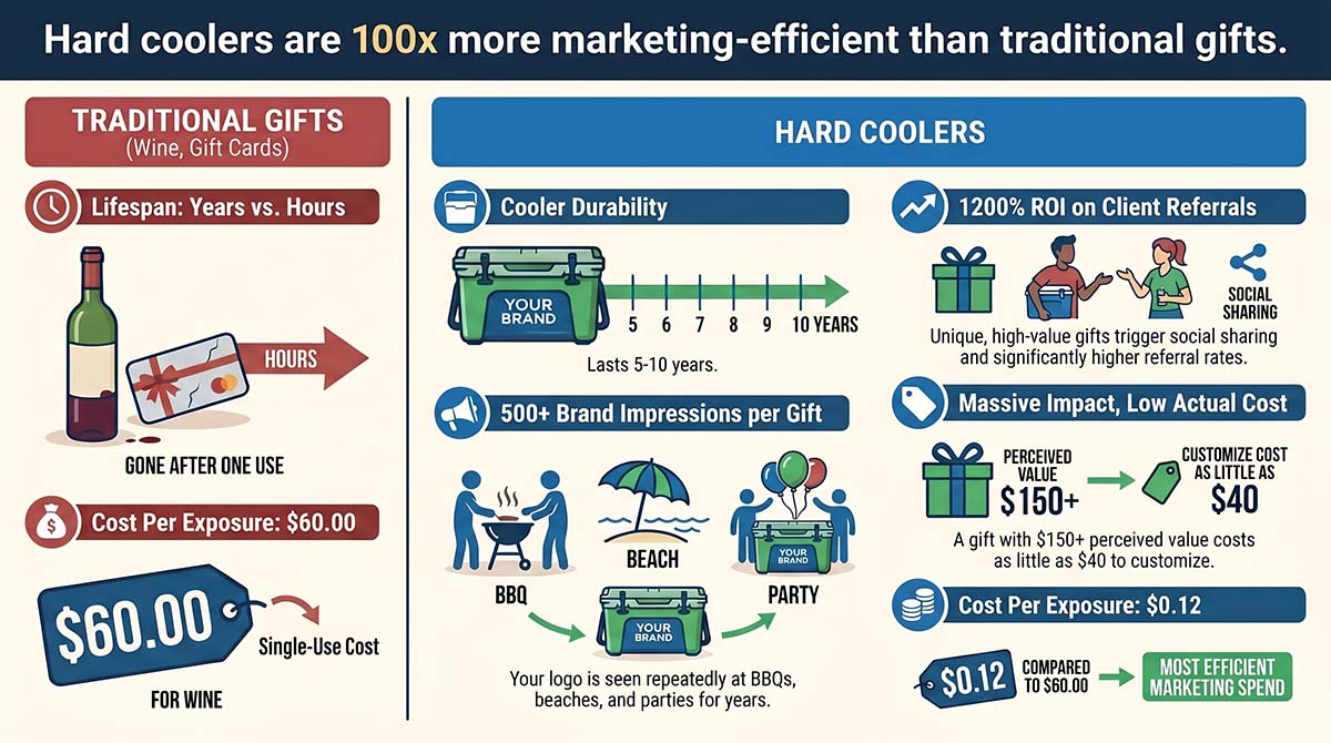 hard cooler vs. wine vs gift cards as closing gifts